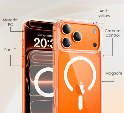 Funda MagSafe para iPhone Anti-Amarillamiento con IC - Delgada y Resistente